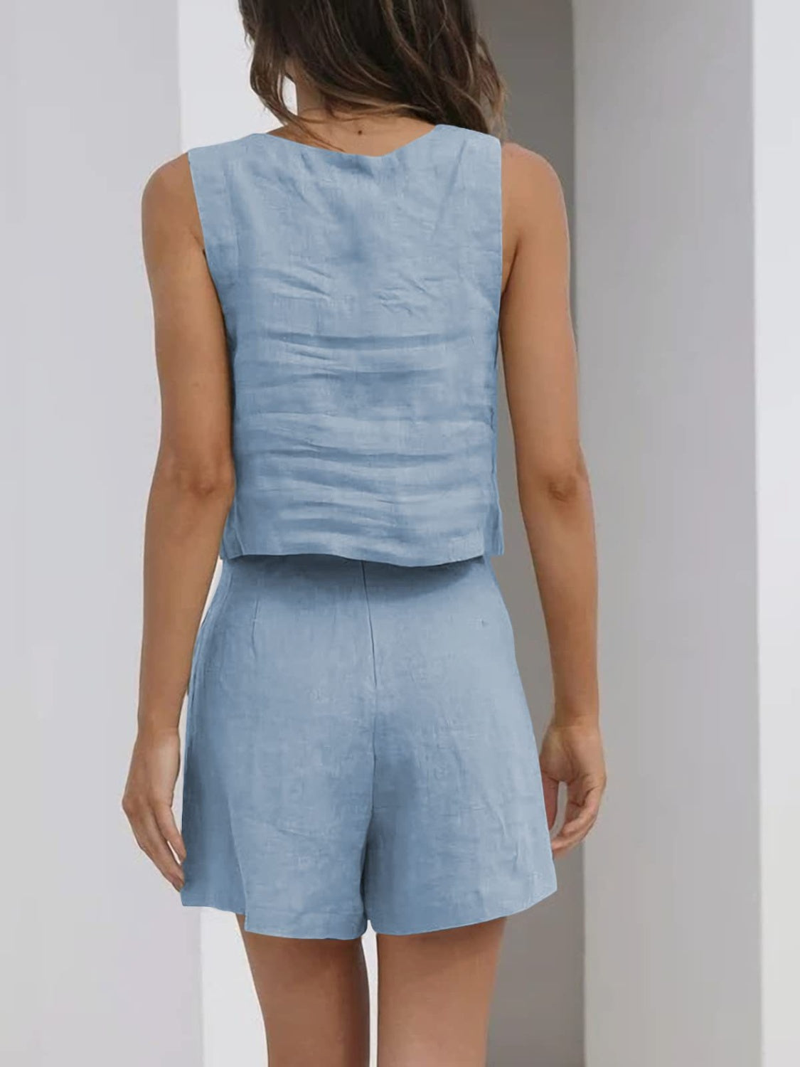 Square Neck Wide Strap Top and Shorts Set